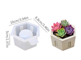 Molde silicona maceta con ventanitas